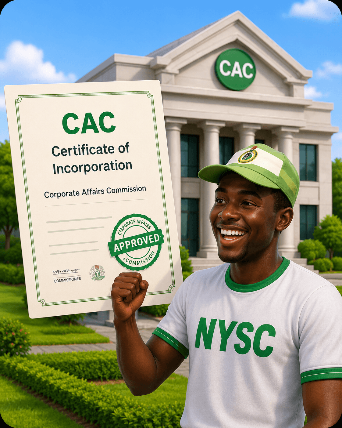 Corps member holding a CAC certificate of incorporation